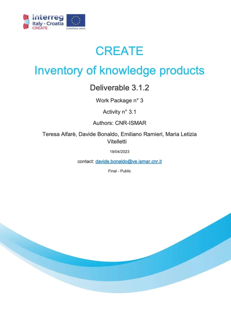 Inventory of knowledge products (from the CREATE project) poster