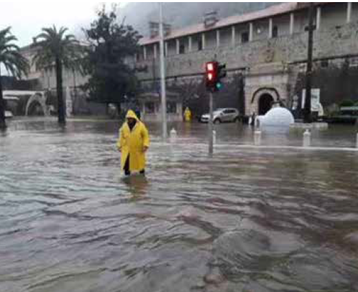 Flood in the old town of Kotor